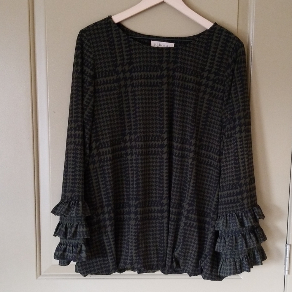 Philosophy Women's Houndstooth print top Sz 0X